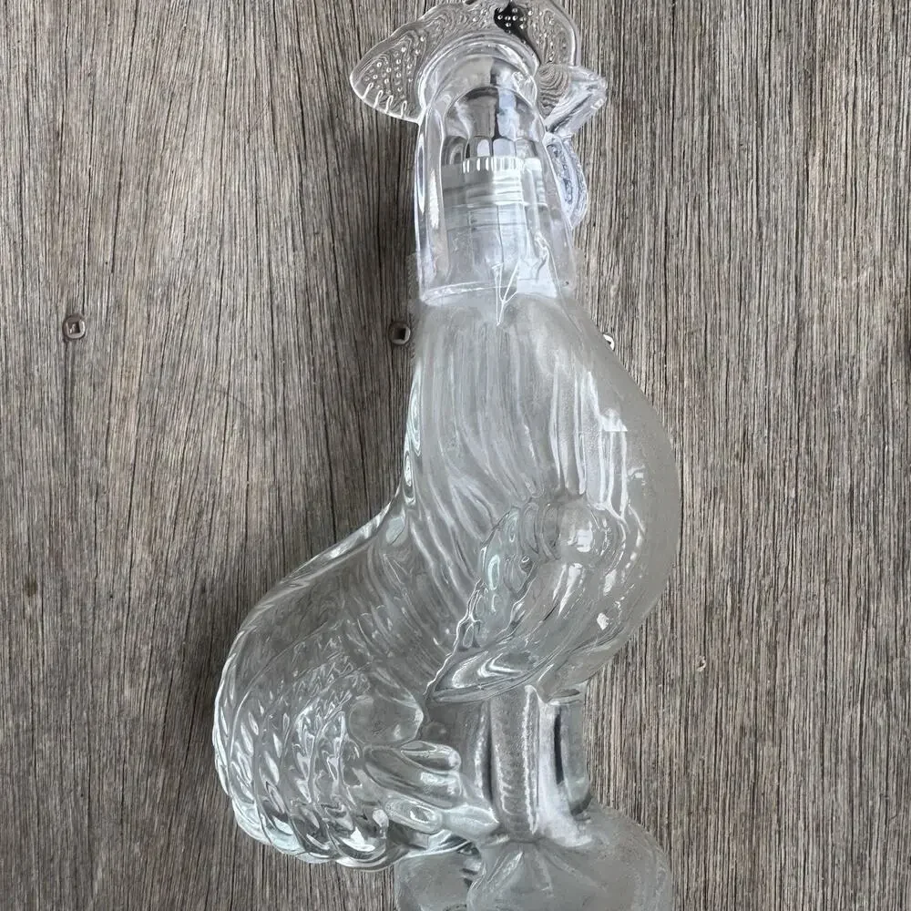 Vtg Rooster Decanter w/Shot Glass Head Farmhouse Decor Cottagecore New